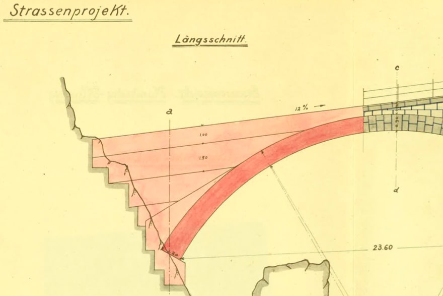 Chlusenstrasse Brücke Längsschnitt
