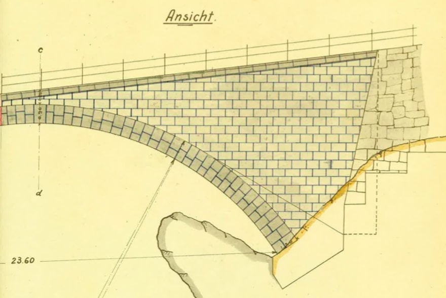 Chlusenstrasse Brücke Zeichnung Seitenansicht