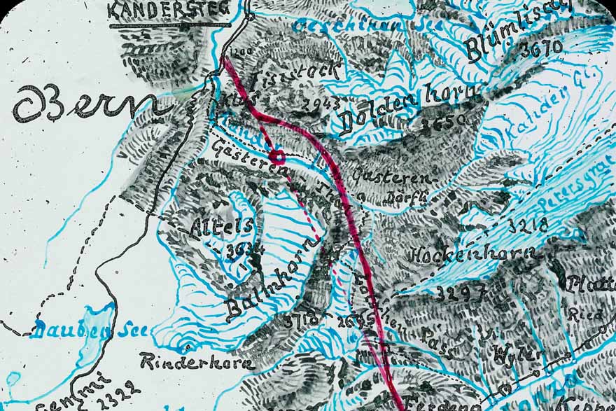 lötschbergtunnel 1910 Karte
